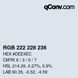 Code couleur: RGB 222 228 236 | qconv.com