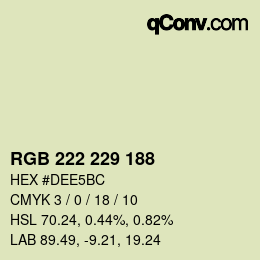 Color code: RGB 222 229 188 | qconv.com