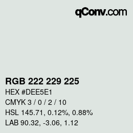 Farbcode: RGB 222 229 225 | qconv.com
