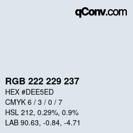 Color code: RGB 222 229 237 | qconv.com