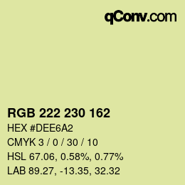 カラーコード: RGB 222 230 162 | qconv.com