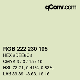 颜色代码: RGB 222 230 195 | qconv.com