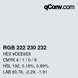 Código de color: RGB 222 230 232 | qconv.com