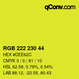 Color code: RGB 222 230 44 | qconv.com