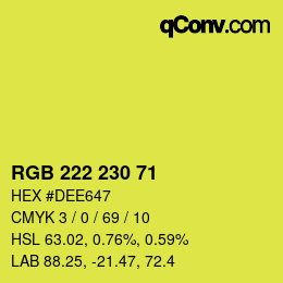 Color code: RGB 222 230 71 | qconv.com