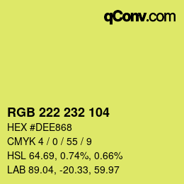 カラーコード: RGB 222 232 104 | qconv.com