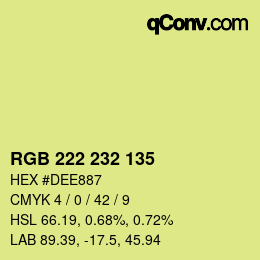 Color code: RGB 222 232 135 | qconv.com