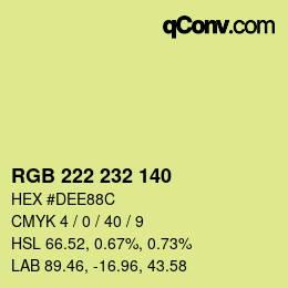 Color code: RGB 222 232 140 | qconv.com