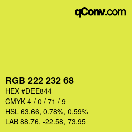 カラーコード: RGB 222 232 68 | qconv.com