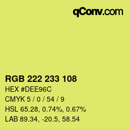 Color code: RGB 222 233 108 | qconv.com