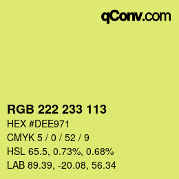 Color code: RGB 222 233 113 | qconv.com