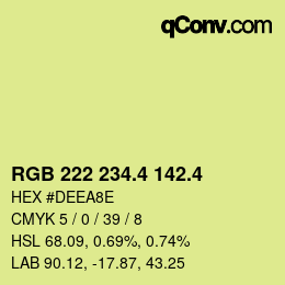 カラーコード: RGB 222 234.4 142.4 | qconv.com