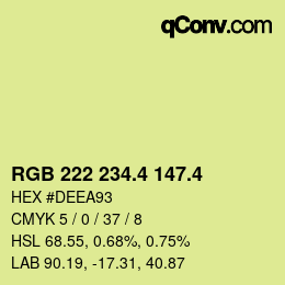 カラーコード: RGB 222 234.4 147.4 | qconv.com