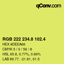カラーコード: RGB 222 234.8 102.4 | qconv.com