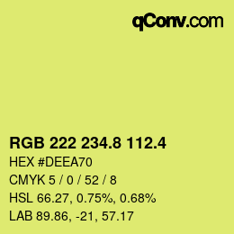 カラーコード: RGB 222 234.8 112.4 | qconv.com