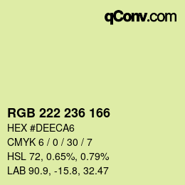Color code: RGB 222 236 166 | qconv.com