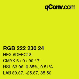 カラーコード: RGB 222 236 24 | qconv.com