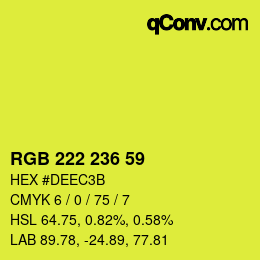 Color code: RGB 222 236 59 | qconv.com