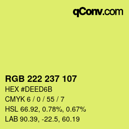 Color code: RGB 222 237 107 | qconv.com