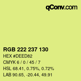 颜色代码: RGB 222 237 130 | qconv.com