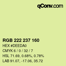 Color code: RGB 222 237 160 | qconv.com