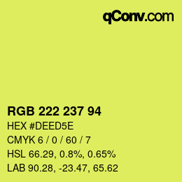 Color code: RGB 222 237 94 | qconv.com