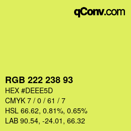 Color code: RGB 222 238 93 | qconv.com