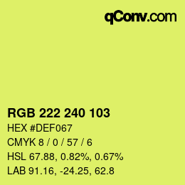 Color code: RGB 222 240 103 | qconv.com