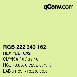 カラーコード: RGB 222 240 162 | qconv.com