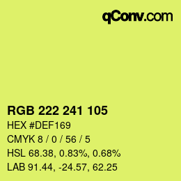 Color code: RGB 222 241 105 | qconv.com