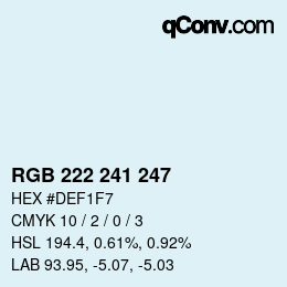 Color code: RGB 222 241 247 | qconv.com