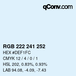 Color code: RGB 222 241 252 | qconv.com