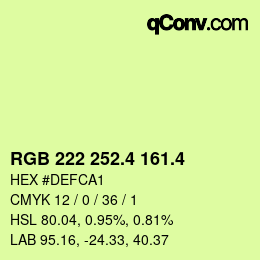 カラーコード: RGB 222 252.4 161.4 | qconv.com
