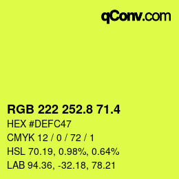 カラーコード: RGB 222 252.8 71.4 | qconv.com