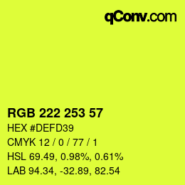 Farbcode: RGB 222 253 57 | qconv.com