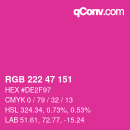 Color code: RGB 222 47 151 | qconv.com