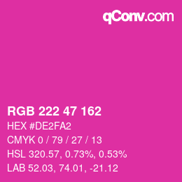Color code: RGB 222 47 162 | qconv.com