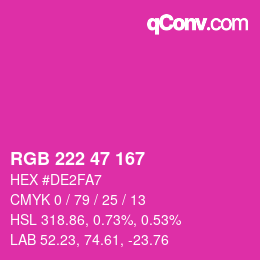 Color code: RGB 222 47 167 | qconv.com