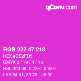 Color code: RGB 222 47 213 | qconv.com