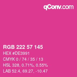 Farbcode: RGB 222 57 145 | qconv.com