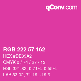 Color code: RGB 222 57 162 | qconv.com