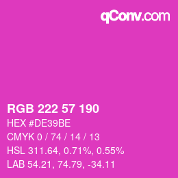 Color code: RGB 222 57 190 | qconv.com