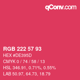 カラーコード: RGB 222 57 93 | qconv.com
