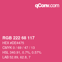 Color code: RGB 222 68 117 | qconv.com