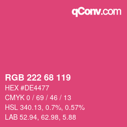 Color code: RGB 222 68 119 | qconv.com