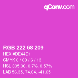 Color code: RGB 222 68 209 | qconv.com