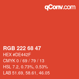 Color code: RGB 222 68 47 | qconv.com