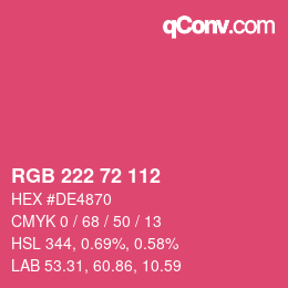 Color code: RGB 222 72 112 | qconv.com