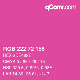 Color code: RGB 222 72 158 | qconv.com
