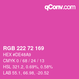 Color code: RGB 222 72 169 | qconv.com